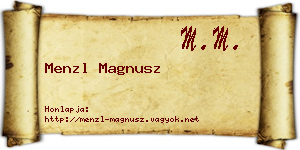 Menzl Magnusz névjegykártya